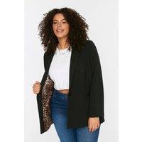 WOVCOR Women's Single Button Tailored Blazer Jacket in Black | Size: 16