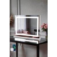 Fascinate Women's Hollywood Vanity Mirror with Bluetooth Light Strip - Dimmable 58x48cm in White | Size: 58x48 cm