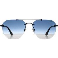 Police Men's Rimless Glossy Bakelite Blue Gradient SPLF68M Origins Nineties in Grey