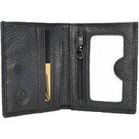 House of Leather Men's Leather Slim Bifold Credit Card Holder Wallet Calvi in Black