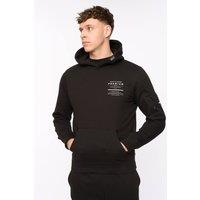 Duck&Cover Men's Rayland Functional Hoodie with Mixed Media Print in Black | Size: Large