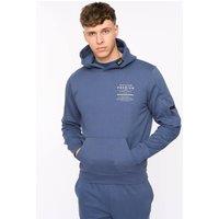 Duck&Cover Men's Rayland Functional Hoodie with Mixed Media Print in Blue | Size: Large