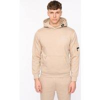 Duck&Cover Men's Rayland Functional Hoodie with Mixed Media Print in Stone | Size: Large
