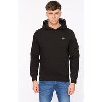 Duck&Cover Men's Wrentham Functional Hooded Sweatshirt with Patch Pocket in Black | Size: Large