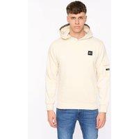 Duck&Cover Men's Wrentham Functional Hooded Sweatshirt with Patch Pocket in Light Stone | Size: Large