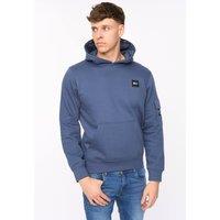 Duck&Cover Men's Wrentham Functional Hooded Sweatshirt with Patch Pocket in Blue | Size: Large