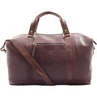 House of Leather Men's Mens Leather Travel Holdall Bag Texas in Dark Brown