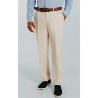 Dobell Men's Cream Linen Suit Trousers | Size: 36L
