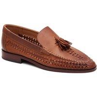 Base London Men's Bracken Leather Weave Loafer in Tan | Size: 9