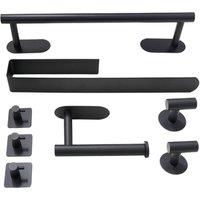 Living and Home 8-Piece 304 Stainless Steel Bathroom Hardware Set in Black
