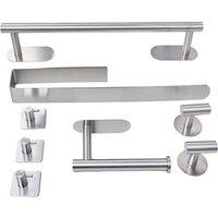 Living and Home 8-Piece 304 Stainless Steel Bathroom Hardware Set in Silver