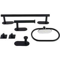 Living and Home 6-Piece 304 Stainless Steel Bathroom Hardware Set in Black