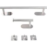 Living and Home 5-Piece 304 Stainless Steel Bathroom Hardware Set in Silver