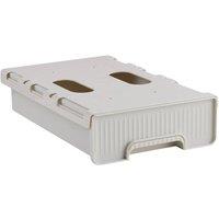 Living and Home Under Desk Hidden Drawer Storage Organiser Pull-out Storage Box in Off-White
