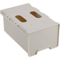 Living and Home Under Desk Hidden Drawer Storage Organiser Pull-out Storage Box in Off-White