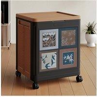 Living and Home Multifunctional Foldable Storage Box with Castors in Brown