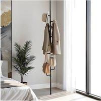 Living and Home No-Drill Adjustable Floor-to-Ceiling Coat Stand in Black