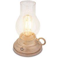 BRILONER Lantern Rechargeable LED Table Oil Lamp Candle Antique Style Beige