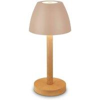 BRILONER Beige Wood LED Table Lamp Rechargeable Light Dimmable Cordless IP44