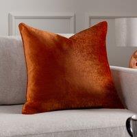 Paoletti Luxe Velvet Piped Cushion in Orange | Size: 55 cm x 55 cm