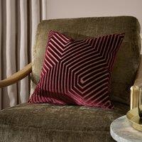 Paoletti Evoke Cut Velvet Cushion in Burgundy | Size: 55 cm x 55 cm
