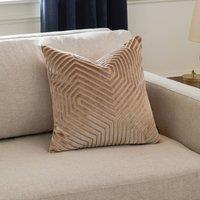 Paoletti Evoke Cut Velvet Cushion in Natural | Size: 45 cm x 45 cm