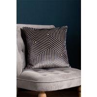 Paoletti Evoke Cut Velvet Cushion in Charcoal | Size: 45 cm x 45 cm