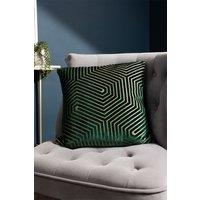 Paoletti Evoke Cut Velvet Cushion in Emerald | Size: 45 cm x 45 cm