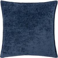 Evans Lichfield Buxton Chenille Reversible Square Cushion in Navy | Size: 50 cm x 50 cm