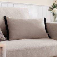 Wylder Tilly Velvet Frill Reversible Cushion in Off-White | Size: 30 cm x 50 cm