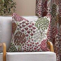 Wylder Ophelia Floral Jacquard Cushion in Red | Size: 50 cm x 50 cm