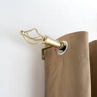 OHS Curtain Pole Extendable 28mm Metal Finnials Twist End Rod Fittings in Bronze | Size: 220 cm