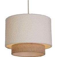 Lighting Collection White 2 Tier 30Cm Boucle Gold Linen Shade Lamp Shade