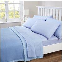 Chums Plain Poly/Cotton Sheet Set in Blue | Size: King