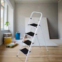 BARGAINS-GALORE Folding 4 Step Steel Ladder Non Slip Tread Stepladder Home Safety Work