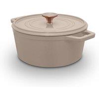 Barbary & Oak Nattura 20cm Round Cast Iron Casserole Cashmere in Beige