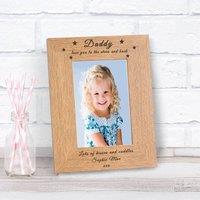 Uniqueful Personalised Love you to the Stars & Back Wood Picture Frame 7x5 Dad in Brown | Size: 1 Pack