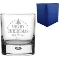 Uniqueful Personalised Engraved Christmas Whisky Tumbler Glass Gift for Friend in Clear