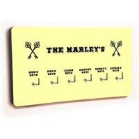 Uniqueful Personalised Novelty Yellow Cross Keys 6 Hook Key Holder New Home