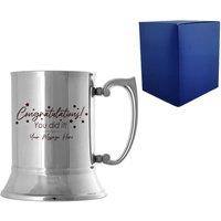 Uniqueful Personalised Congratulations You Did It Steel Tankard Graduation in Silver