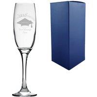 Uniqueful Personalised Graduation Champagne Flute for Friend with Name Message in Clear