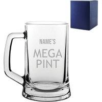 Uniqueful Personalised Mega Pint Beer Glass Tankard Modern Design in Clear