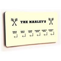 Uniqueful Personalised Novelty Cream Cross keys 6 hook key holder New Home in Beige