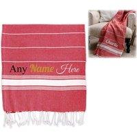 Uniqueful Personalised Turkish Style Cotton Red Towel for Friend