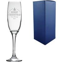 Uniqueful Personalised Christmas Tree Prosecco Champagne Flute for a Friend in Clear