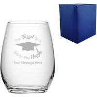 Uniqueful Personalised Stemless Wine Glass Graduation in Clear