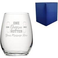 Uniqueful Personalised One Degree Hotter Engraved Graduation Stemless Wine Glass in Clear