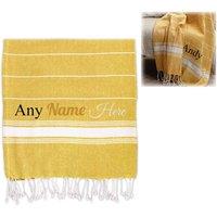 Uniqueful Personalised Turkish Style Cotton Yellow Towel Birthday Gift