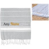 Uniqueful Personalised Turkish Style Cotton Grey Towel Family Gift