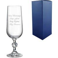 Uniqueful Personalised 6oz Crystal Champagne Flute Birthday Friend in Clear